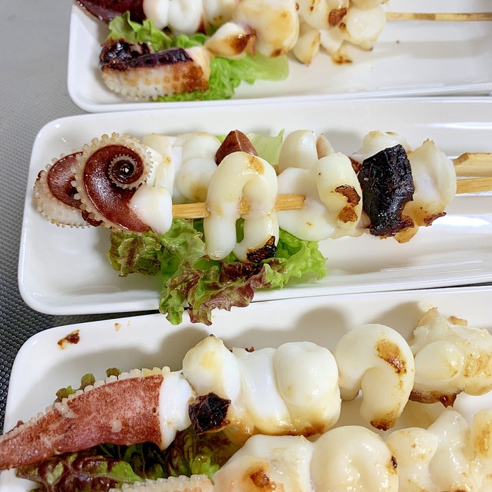 夜店のイカ焼き風 冷凍イカの串焼き レシピ 作り方 By Toytoy Saori05 楽天レシピ 夜店のイカ焼き風 冷凍イカの串焼き レシピ 作り方 By Toytoy Saori05 楽天レシピ